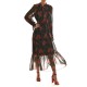 We_Are Dress Long Scarf Collar With Roses Pattern All Over-Roses We_Are Dress Long Scarf Collar With Roses Pattern All Over-Roses
