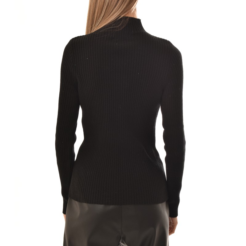 Aggel Rib-Knit Lupeto Sweater-Black