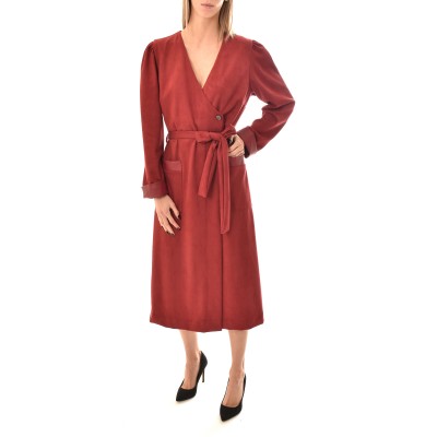 We Are Alcantara Wrapped Dress-Wine