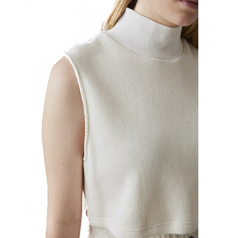 4 Tailors Galactic Knitted Crop Top-Off White