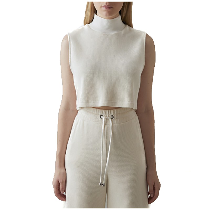 4 Tailors Galactic Knitted Crop Top-Off White
