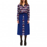 We Are A-Line Pleated Detailed Skirt-Indigo