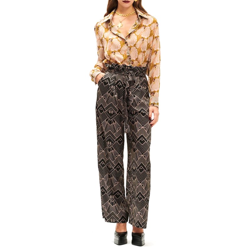 We Are High Waisted Wide Leg Trousers-Black Gatsby