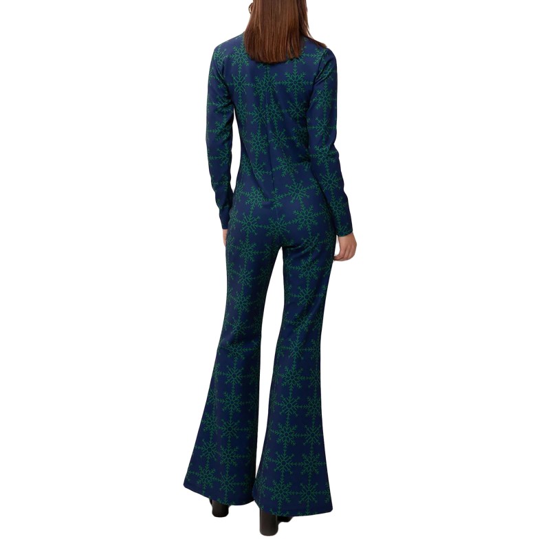 We Are Elasticated Printed Ski Jumpsuit-Snowflakes We Are Elasticated Printed Ski Jumpsuit-Snowflakes