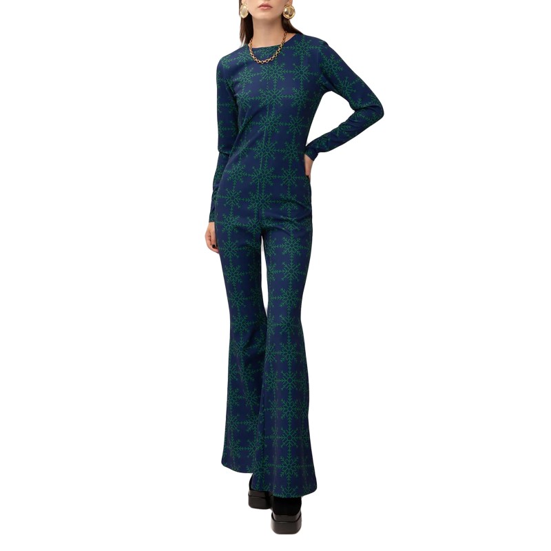 We Are Elasticated Printed Ski Jumpsuit-Snowflakes We Are Elasticated Printed Ski Jumpsuit-Snowflakes