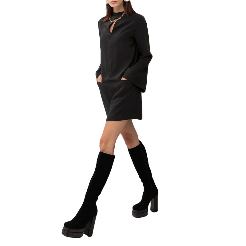 We Are Mini Dress Zipper Detailed-Black We Are Mini Dress Zipper Detailed-Black