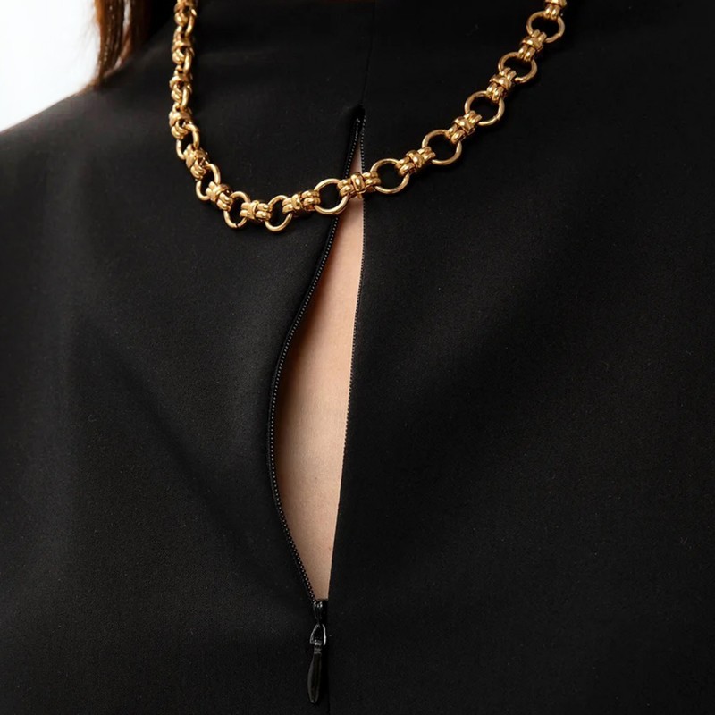 We Are Mini Dress Zipper Detailed-Black We Are Mini Dress Zipper Detailed-Black