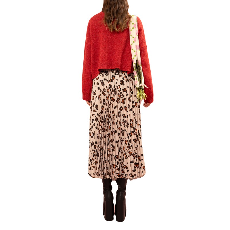 We_Are Skirt Pleated Umbrella Maxi-Leopard