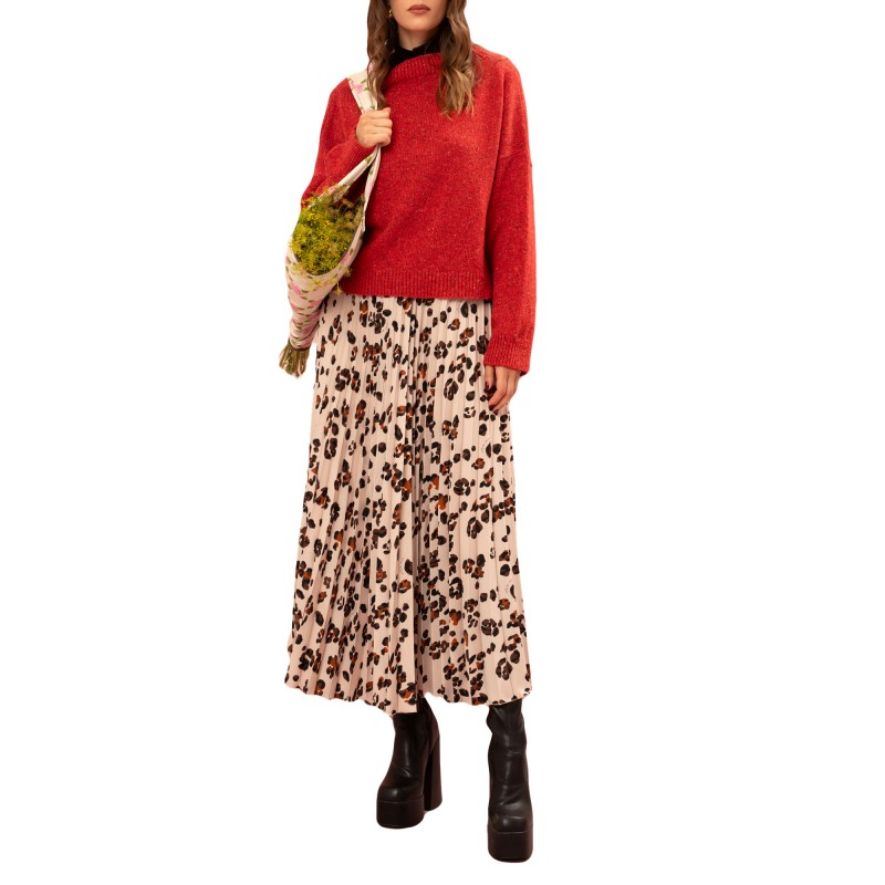 We_Are Skirt Pleated Umbrella Maxi-Leopard