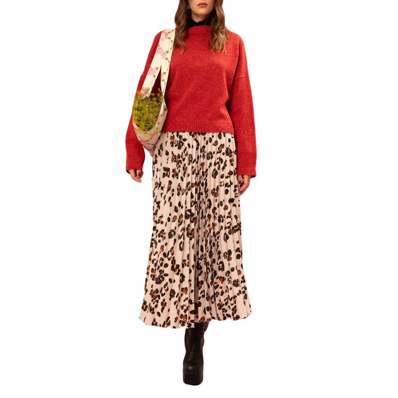 We_Are Skirt Pleated Umbrella Maxi-Leopard