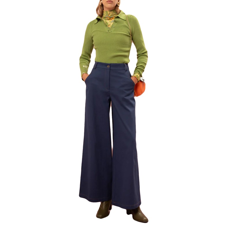 We_Are Jeans Denim Look Wide Leg-Blue
