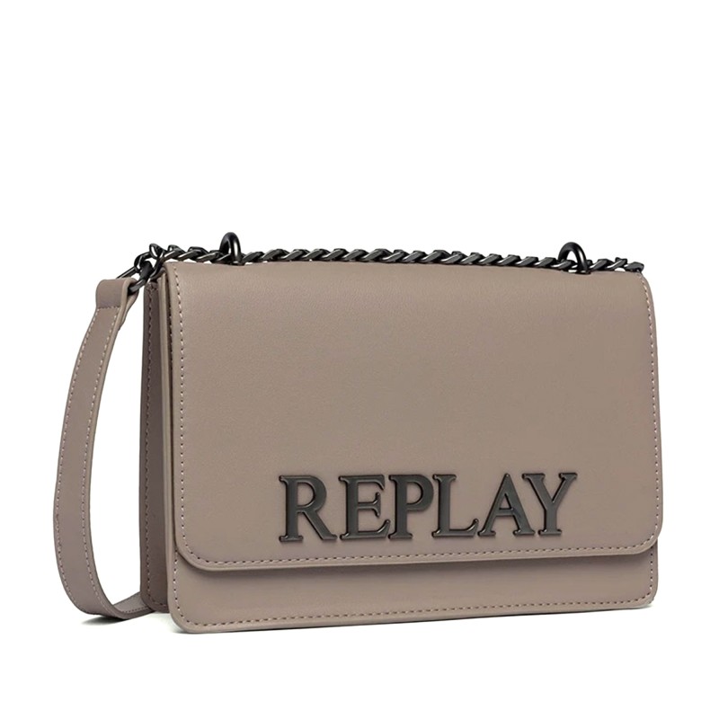 Replay Flap Pocket Adjustable Strap Bag-Taupe Gray