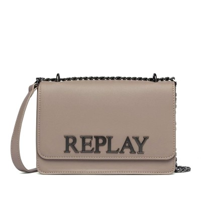 Replay Flap Pocket Adjustable Strap Bag-Taupe Gray