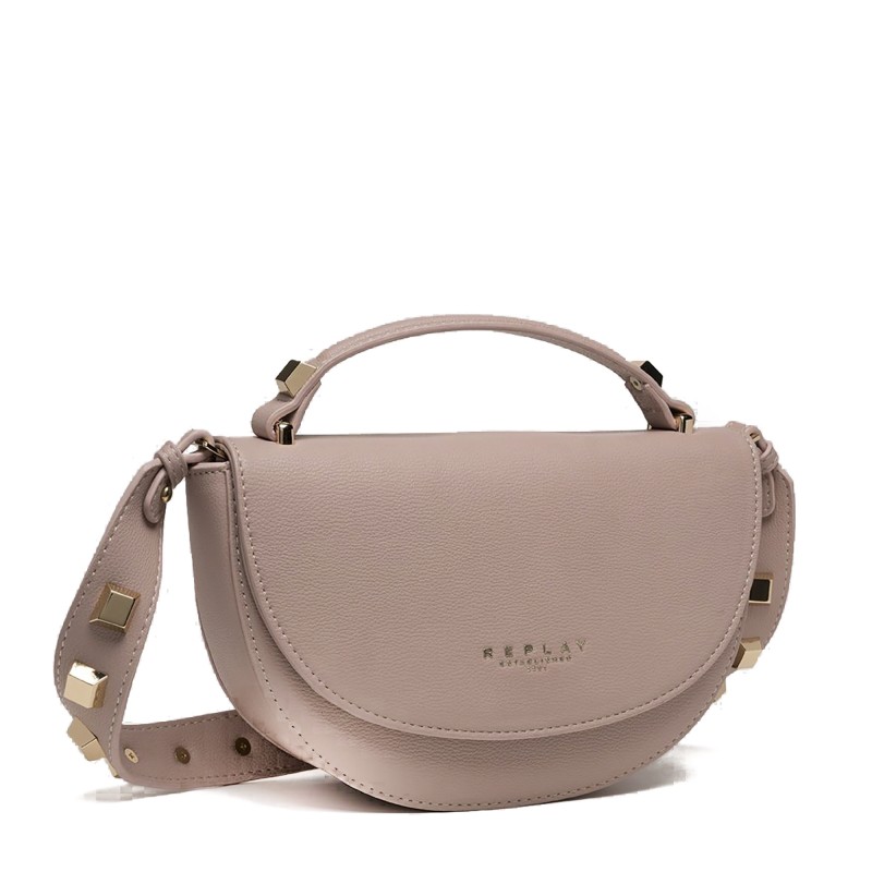 Replay Recycled Poly Half Moon Bag-Pink Brown Replay Recycled Poly Half Moon Bag-Pink Brown