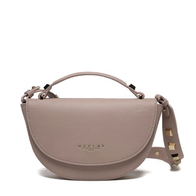 Replay Recycled Poly Half Moon Bag-Pink Brown
