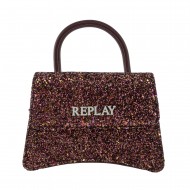 Replay Glitter Adjustable Mini Flap Handbag-Pretty Pink