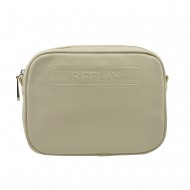 Replay Leather Effect Shoulder Bag-Dirty White