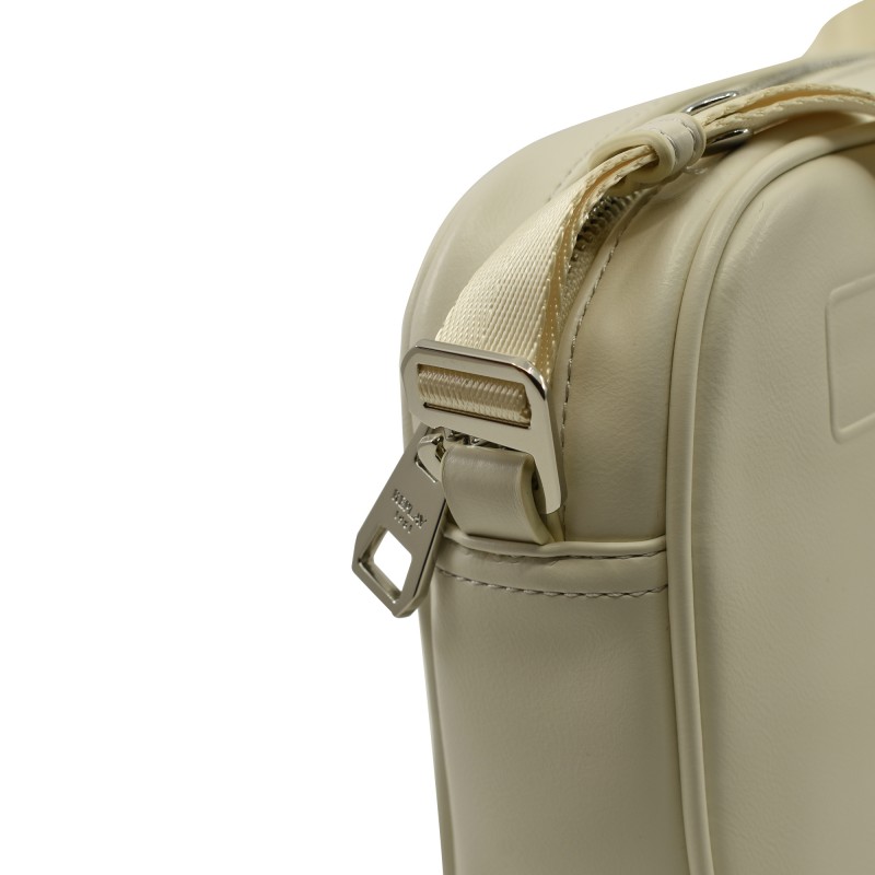 Replay Leather Effect Shoulder Bag-Dirty White