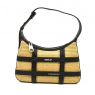 Replay Two Tone Coloured Hobo Bag-Beige/Black