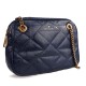 Replay Quilted Crossbody Bag With Golden Chain-Dark Blue
