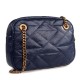 Replay Quilted Crossbody Bag With Golden Chain-Dark Blue