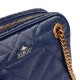 Replay Quilted Crossbody Bag With Golden Chain-Dark Blue
