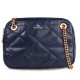 Replay Quilted Crossbody Bag With Golden Chain-Dark Blue