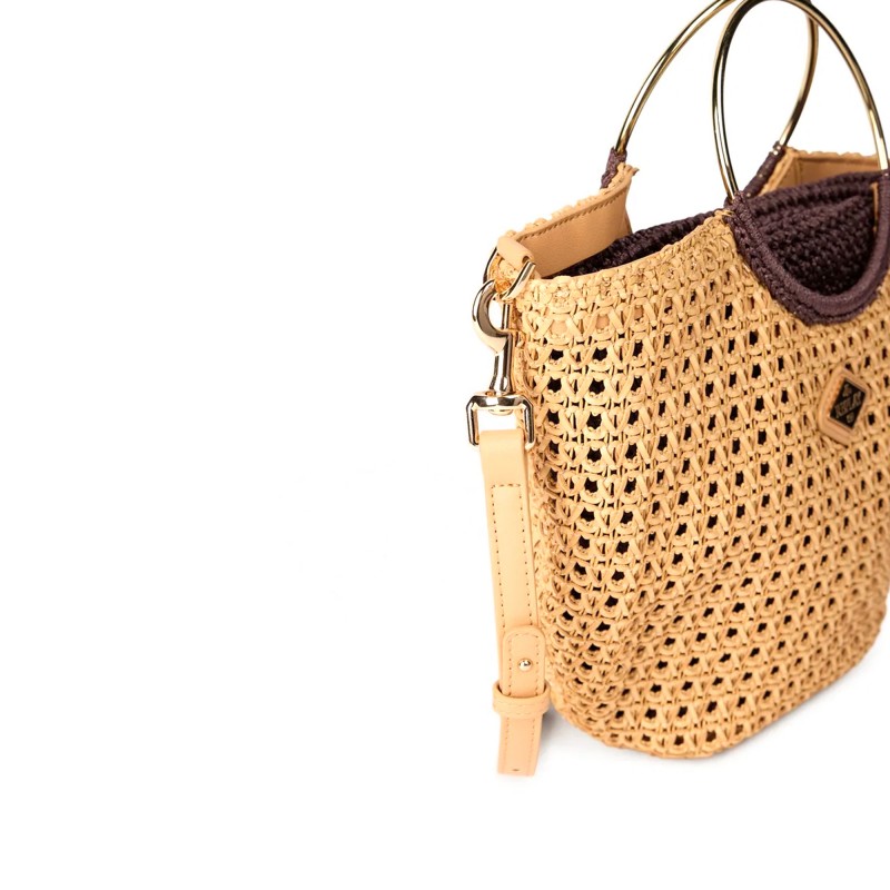 Replay Bag With Woven Shoulder Strap-Roasted Pecan