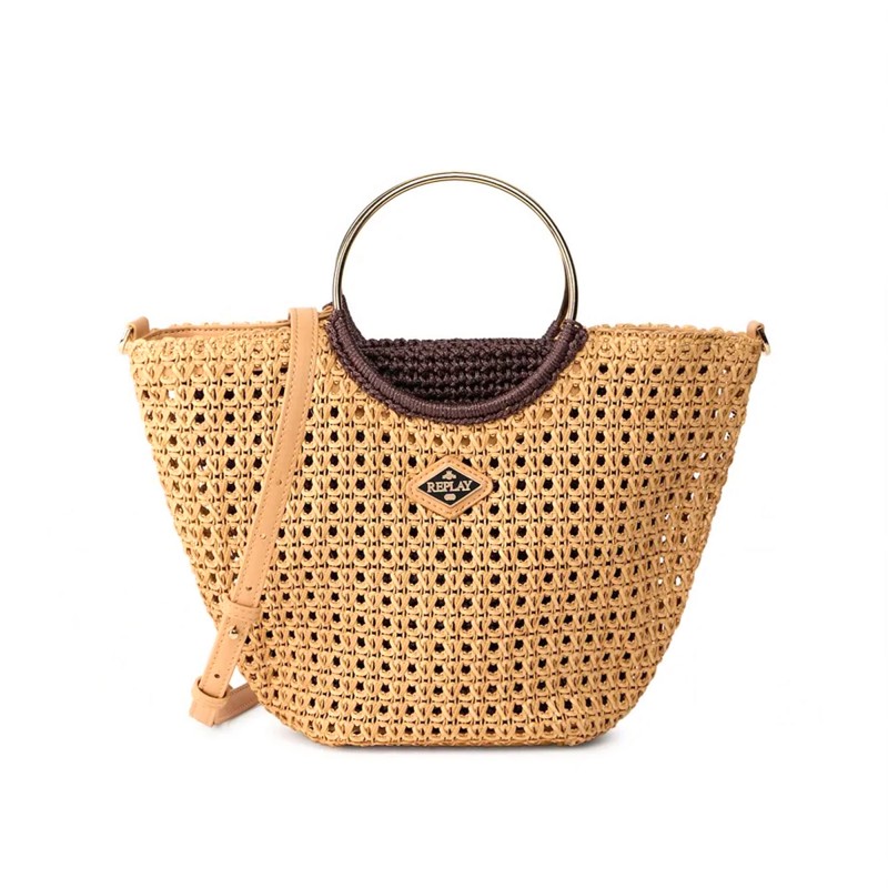 Replay Bag With Woven Shoulder Strap-Roasted Pecan