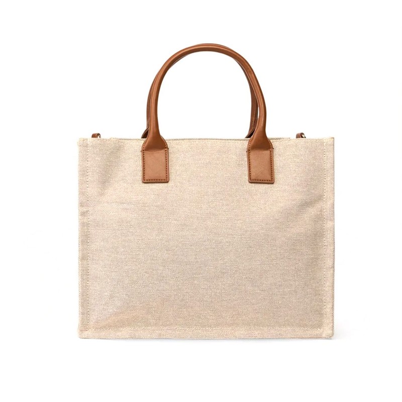 Replay Bag Tote Canvas With Logo-Beige
