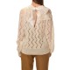 Aggel Blouse Knit With Bow Tie-Ivory