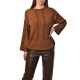 Aggel Blouse Knit Intarsia-Amber Brown/Black
