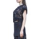 Aggel Blouse Lace With Knit Details-Black