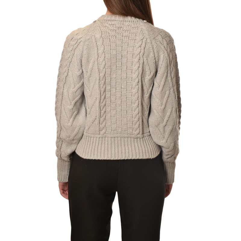 Aggel Pulover With Chain Neck Detail-Grey Arzane