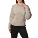 Aggel Pulover With Chain Neck Detail-Grey Arzane