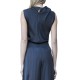 Aggel Top Satin Drape Sleeveless With Knit Details-Black