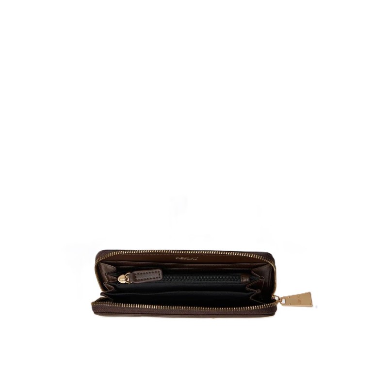 Replay Wallet Zip Around With Diamond Logo-Dark Brown Replay Wallet Zip Around With Diamond Logo-Dark Brown