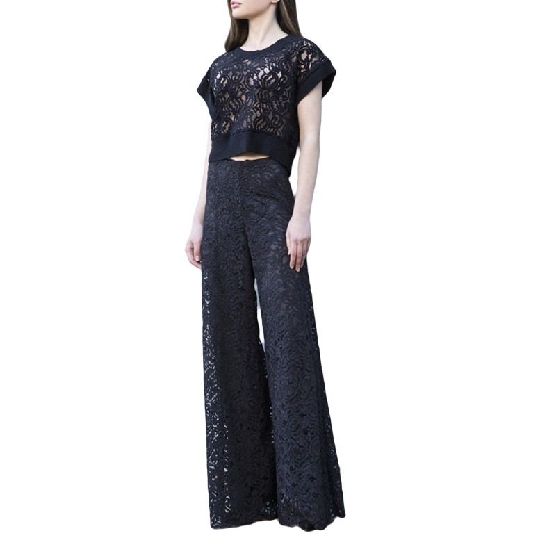 Aggel Trousers Lace-Black Aggel Trousers Lace-Black