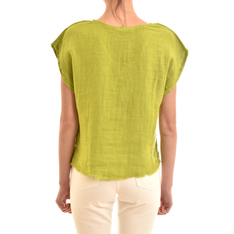 Lotus Eaters Relaxed-Fit Linen Blouse-Lime
