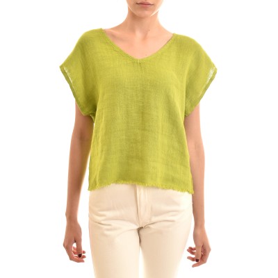 Lotus Eaters Relaxed-Fit Linen Blouse-Lime