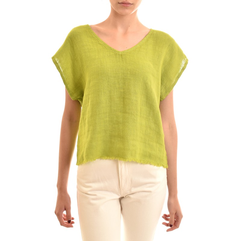 Lotus Eaters Relaxed-Fit Linen Blouse-Lime
