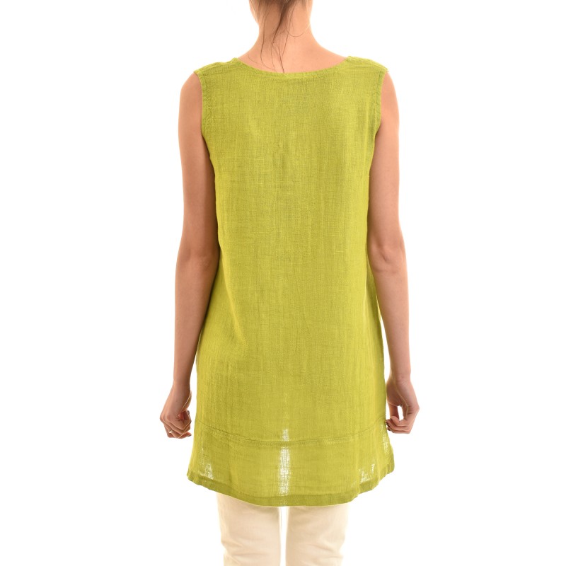 Lotus Eaters Pure Linen Short Relaxed-Fit Dress-Lime Lotus Eaters Pure Linen Short Relaxed-Fit Dress-Lime