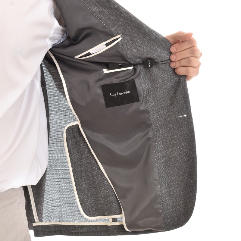 Guy Laroche Micropatterned In Classic Fit-Dark Grey