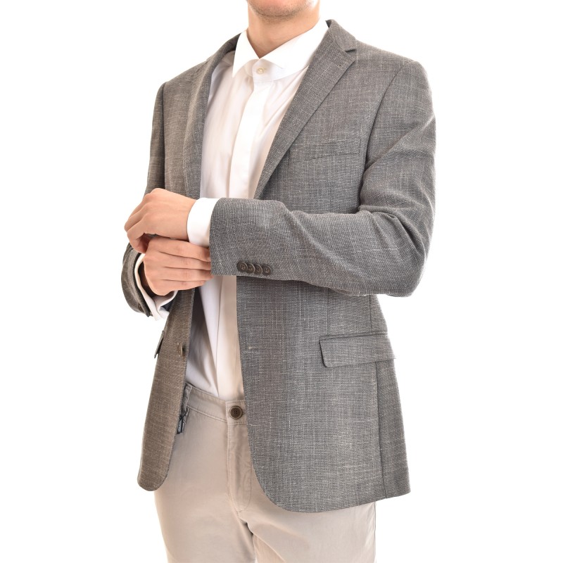 Guy Laroche Micropatterned In Classic Fit-Dark Grey