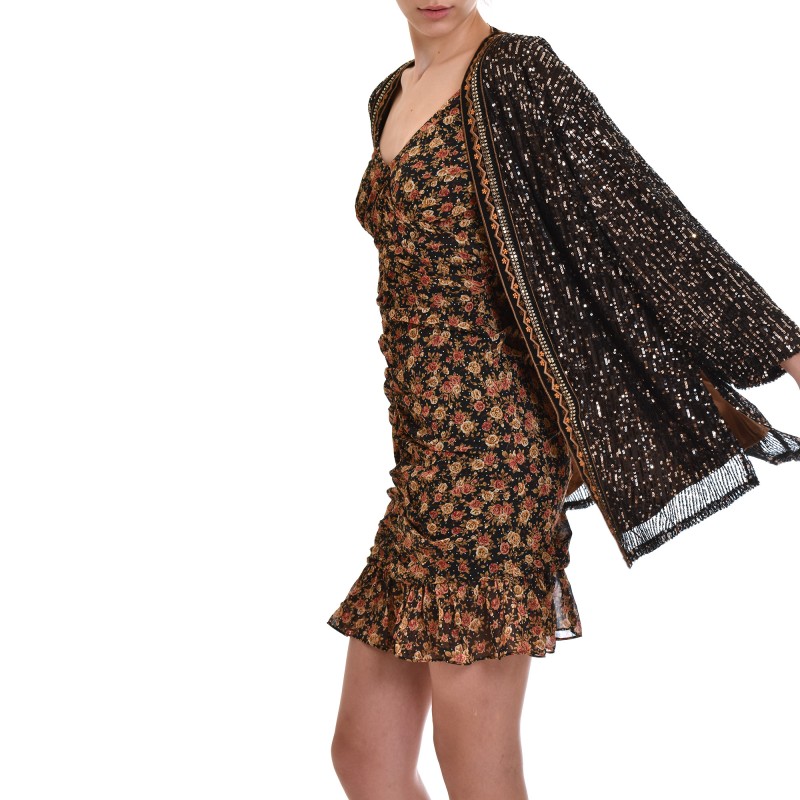 Nekane Kimono Bagnaia Embroidered With Sequins-Black Nekane Kimono Bagnaia Embroidered With Sequins-Black