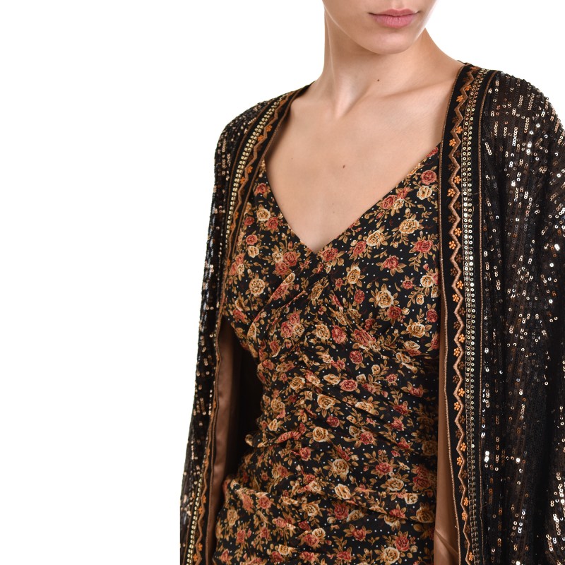 Nekane Kimono Bagnaia Embroidered With Sequins-Black Nekane Kimono Bagnaia Embroidered With Sequins-Black