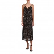 Nekane Dress Bianca Maxi Embroidered With Sequins-Black
