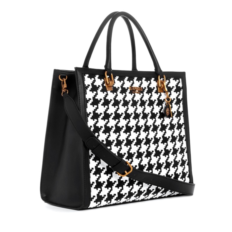 Guess Abey Elite Tote Bag-Black/White