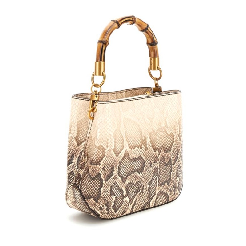 Guess Mini Handbag Backet Eire Sibel Python-Print-Natural Guess Mini Handbag Backet Eire Sibel Python-Print-Natural