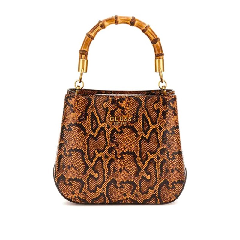 Guess Mini Handbag Eire Sibel Python-Print-Brown